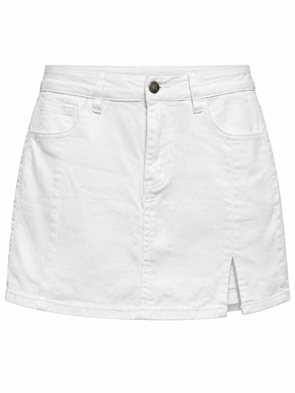 NWT Luvamia Women’s White Denim Mini Skort Size M Stretch Side Slit Shorts